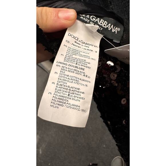 Dolce & Gabbana Black Sequin Party Dress - Size IT42/M - Picture 6 of 6